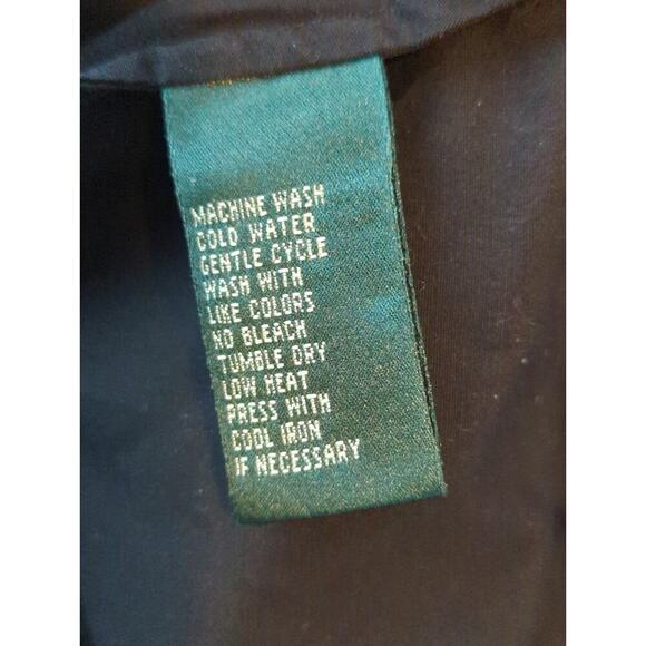 Lauren Ralph Lauren Black Cotton Open Front Layer Blouse Women's Petite Small - Picture 5 of 7